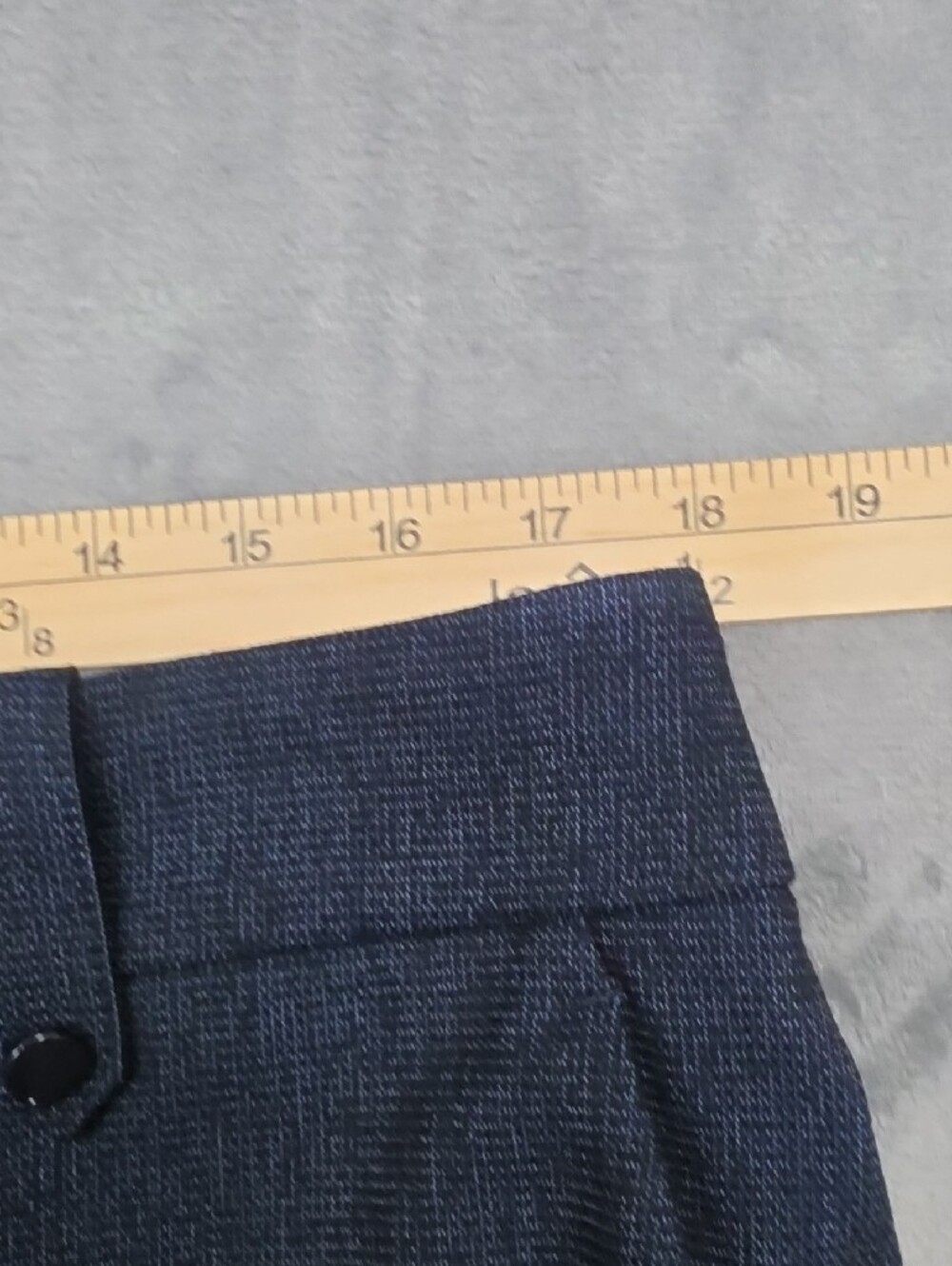LOFT Navy Textured Straight-Leg Trousers - Picture 5 of 7